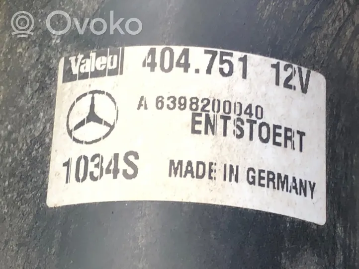 Mercedes-Benz Vito Viano W639 Etupyyhkimen vivusto ja moottori A6398200040