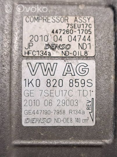 Volkswagen Jetta VI Kompresor / Sprężarka klimatyzacji A/C 1K0820859S