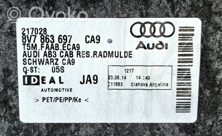 Audi A3 S3 8V Tavaratilan pohjan tekstiilimatto 8V7863697