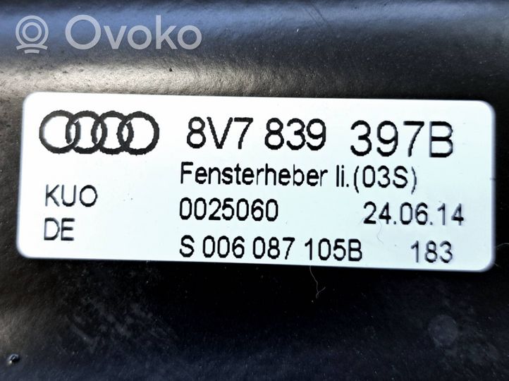 Audi A3 S3 8V Takaoven ikkunan nostin moottorilla 8V7839397B