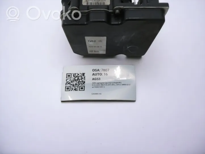 Mercedes-Benz E W212 Pompe ABS A2184310912