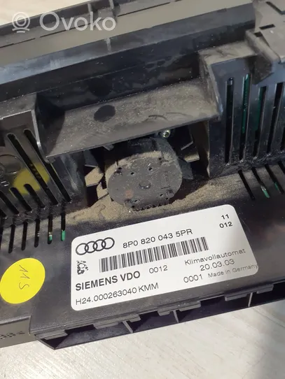 Audi A3 S3 8P Panel klimatyzacji 8P0820043