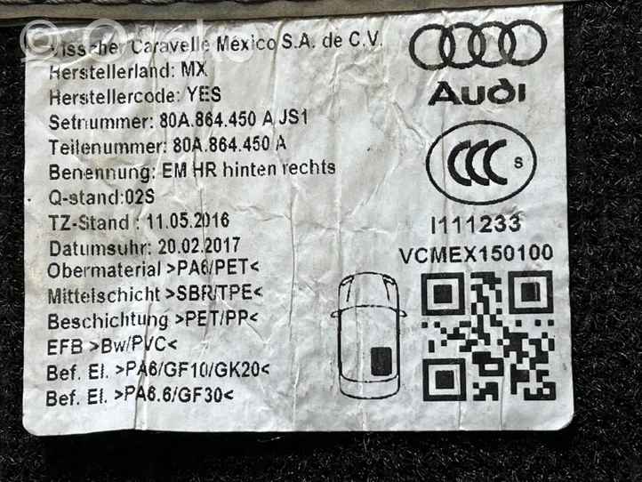 Audi Q5 SQ5 Set di tappetini per auto 80A864450A