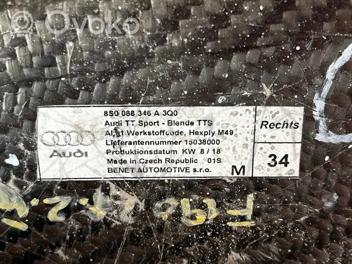 Audi TT TTS RS Mk3 8S Listwa / Nakładka na błotnik przedni 8S0088346A