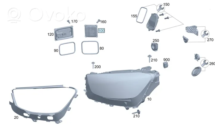 Mercedes-Benz GLE W167 Priekinio žibinto detalė A2139000737