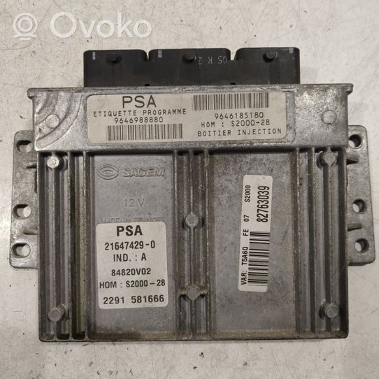 Peugeot 307 Komputer / Sterownik ECU silnika 9646988880