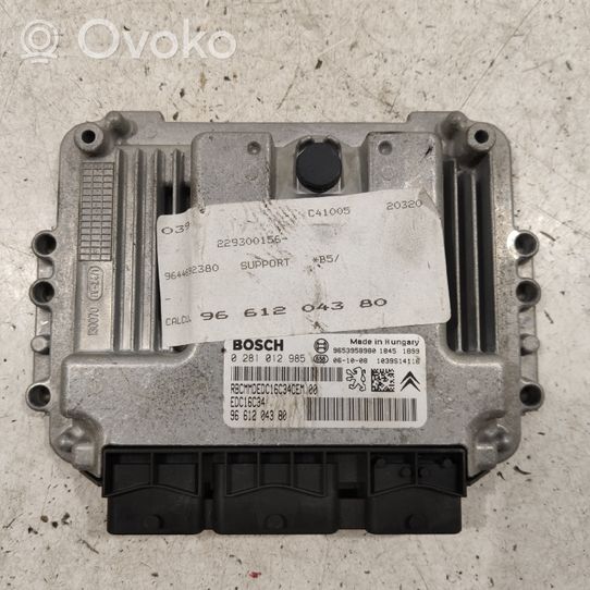 Citroen C4 I Engine ECU kit and lock set 9661204380