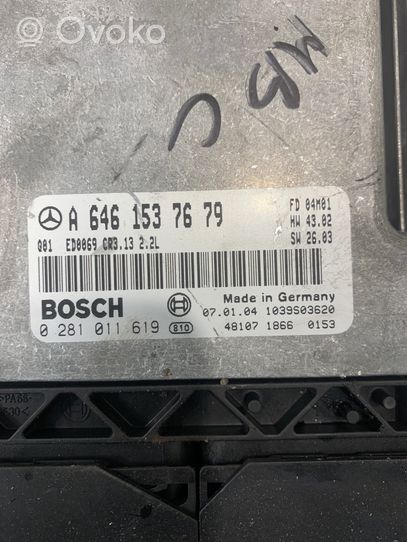 Mercedes-Benz C W203 Calculateur moteur ECU A6461537679