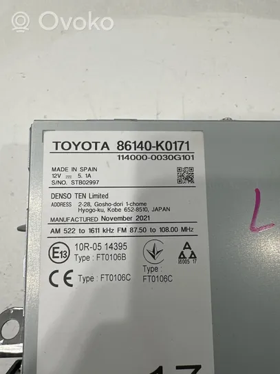 Toyota Yaris XP210 Unité principale radio / CD / DVD / GPS 10R0514395