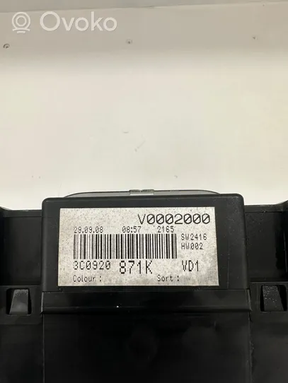 Volkswagen PASSAT B6 Спидометр (приборный щиток) 3c0920871k