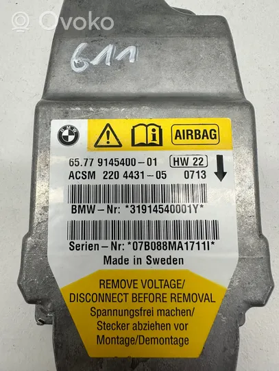 BMW 5 E60 E61 Sterownik / Moduł Airbag 9145400