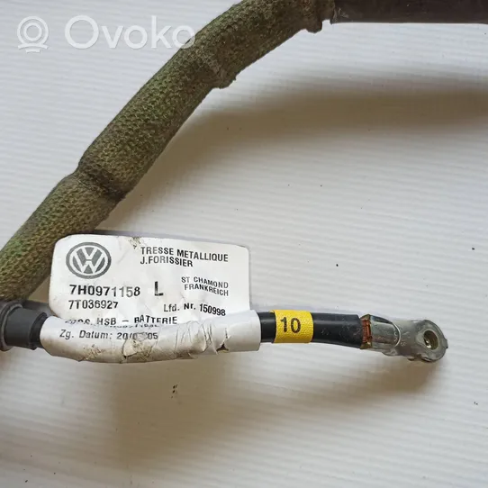 Volkswagen Transporter - Caravelle T5 Câble négatif masse batterie 7H0971158L