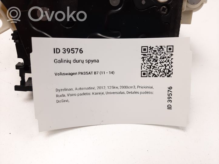 Volkswagen PASSAT B7 Etuoven lukko 3C4839016A