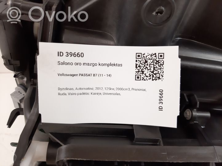 Volkswagen PASSAT B7 Sisälämmityksen ilmastoinnin korin kokoonpano 3C1820003ER