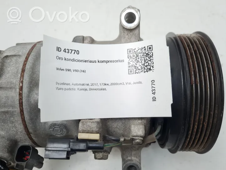 Volvo S90, V90 Ilmastointilaitteen kompressorin pumppu (A/C) 31469966