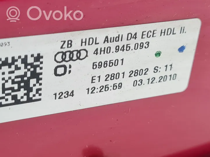 Audi A8 S8 D4 4H Galinis žibintas dangtyje 4H0945093