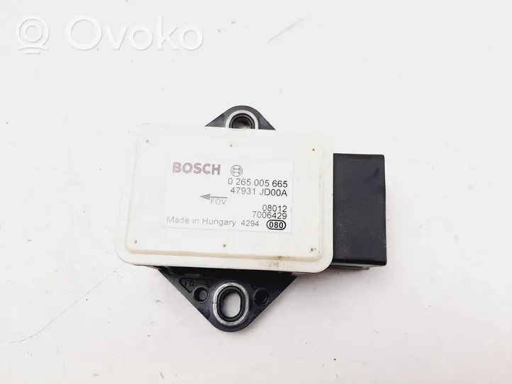 Nissan Qashqai Capteur de vitesse de lacet d'accélération ESP 0265005665