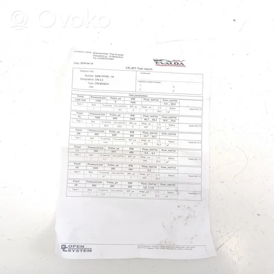 Opel Vectra C Injecteur de carburant 0445110165