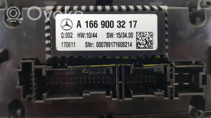 Mercedes-Benz GLE AMG (W166 - C292) Oro kondicionieriaus/ klimato/ pečiuko valdymo blokas (salone) A1669003217