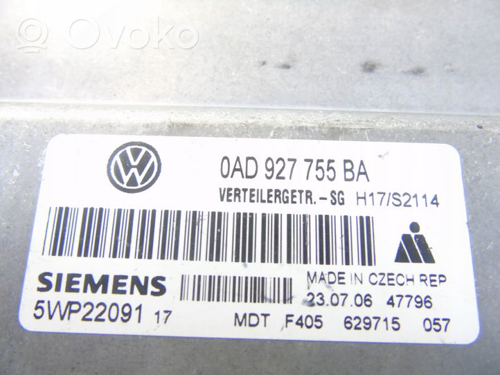 Volkswagen Touareg I Unité de commande, différentiel boîte de transfert 0AD927755BA