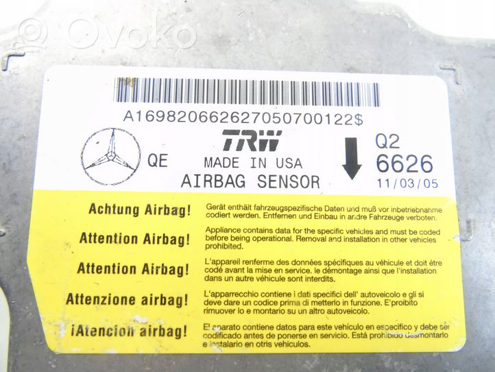 Mercedes-Benz A W169 Sterownik / Moduł Airbag A1698206626