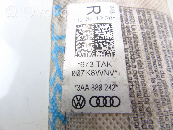 Volkswagen PASSAT B7 Poduszka powietrzna Airbag boczna 3AA880242