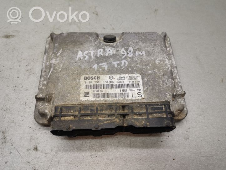 Opel Astra G Calculateur moteur ECU 0281001670