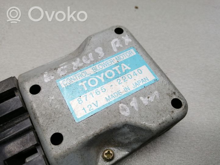 Lexus RX 300 Rezystor / Opornik dmuchawy nawiewu 8716522040