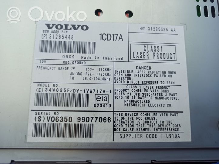 Volvo S40 Radio/CD/DVD/GPS-pääyksikkö 31285448
