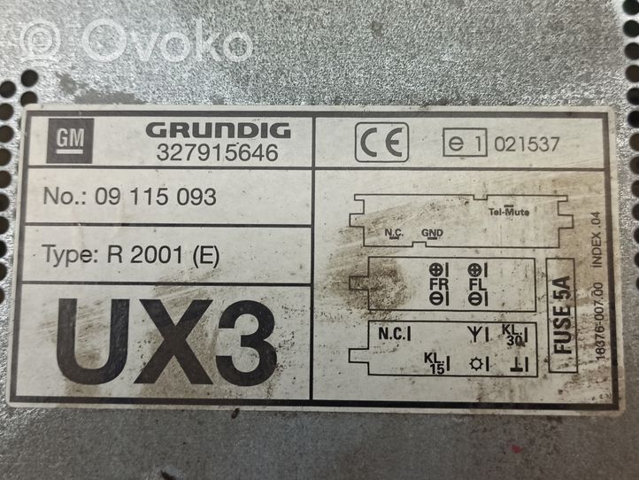 Opel Agila A Radio / CD/DVD atskaņotājs / navigācija 327915646