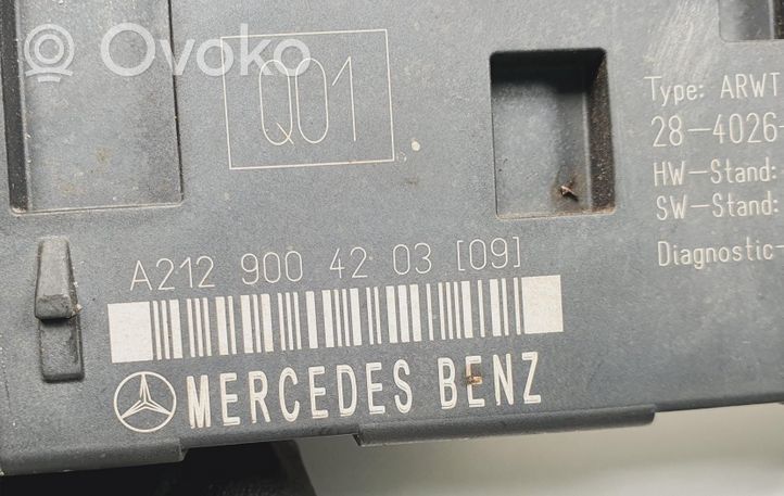 Mercedes-Benz E W212 Bagažinės dangčio valdymo blokas A2129004203