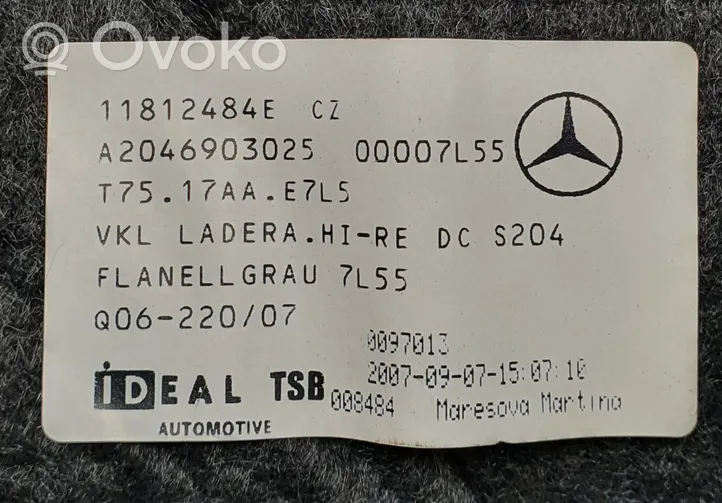 Mercedes-Benz C W204 Panel osłony bagażnika A2046903025