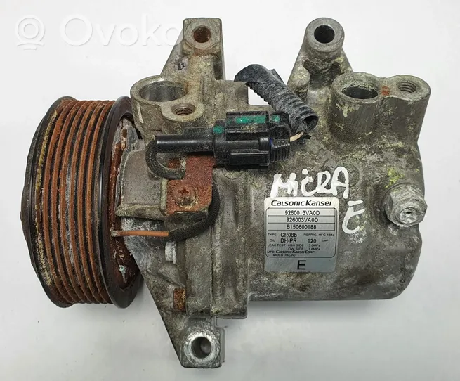 Nissan Micra Ilmastointilaitteen kompressorin pumppu (A/C) 926003VA0D