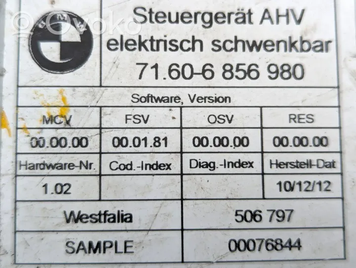 BMW 3 F30 F35 F31 Module de contrôle crochet de remorque 