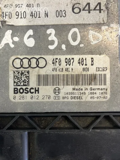 Audi A6 S6 C6 4F Engine control unit/module 4F0907401B