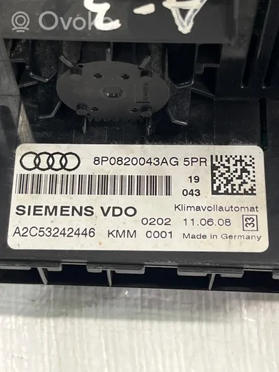 Audi A3 S3 8P Ilmastoinnin ohjainlaite 8P0820043AG