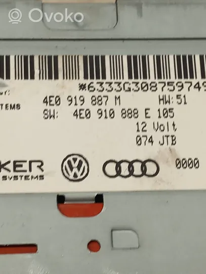 Audi A4 S4 B8 8K Navigaatioyksikkö CD/DVD-soitin 4E0919887M