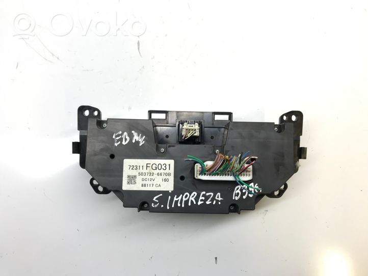 Subaru Impreza III Ilmastoinnin ohjainlaite 72311FG031