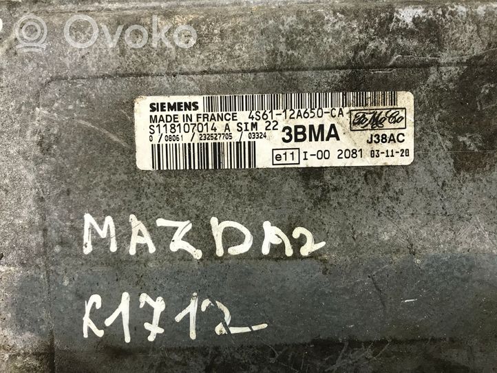 Mazda 2 Sterownik / Moduł ECU 4S6112A650CA