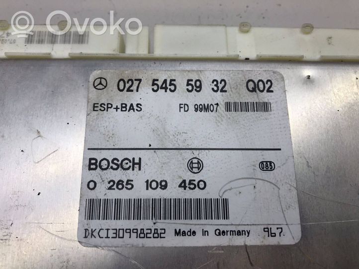 Mercedes-Benz CLK A208 C208 ABS control unit/module 0275455932