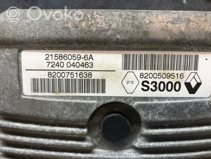 Renault Megane II Moottorinohjausyksikön sarja ja lukkosarja 215860596A