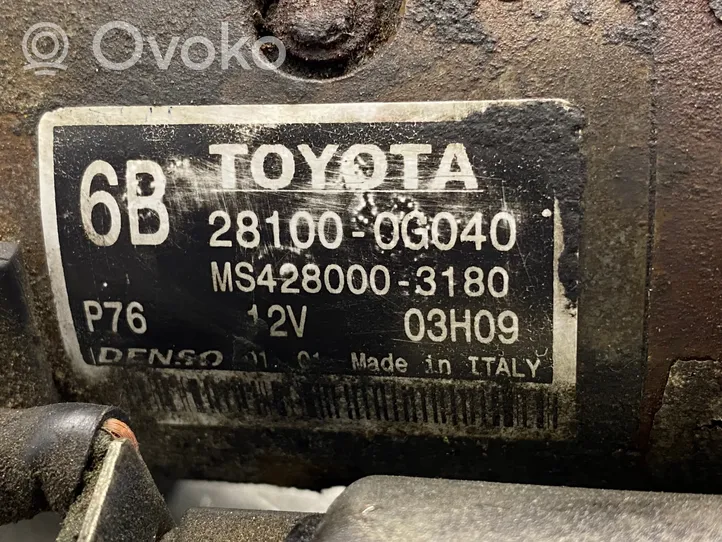 Toyota Avensis T250 Motorino d’avviamento 281000G040