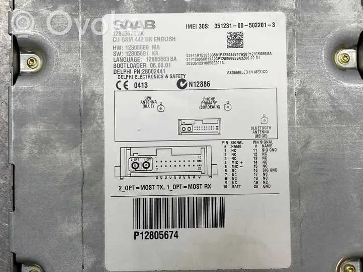 Saab 9-3 Ver2 Centralina/modulo navigatore GPS 12805674YA