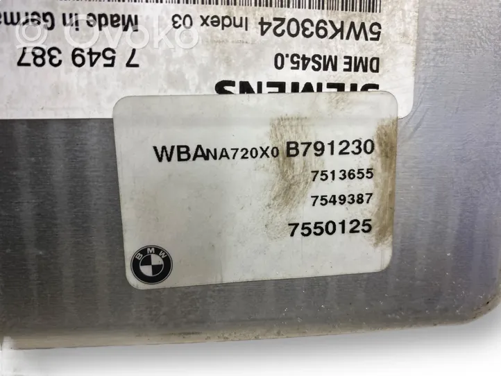 BMW 5 E60 E61 Kit calculateur ECU et verrouillage 7549387