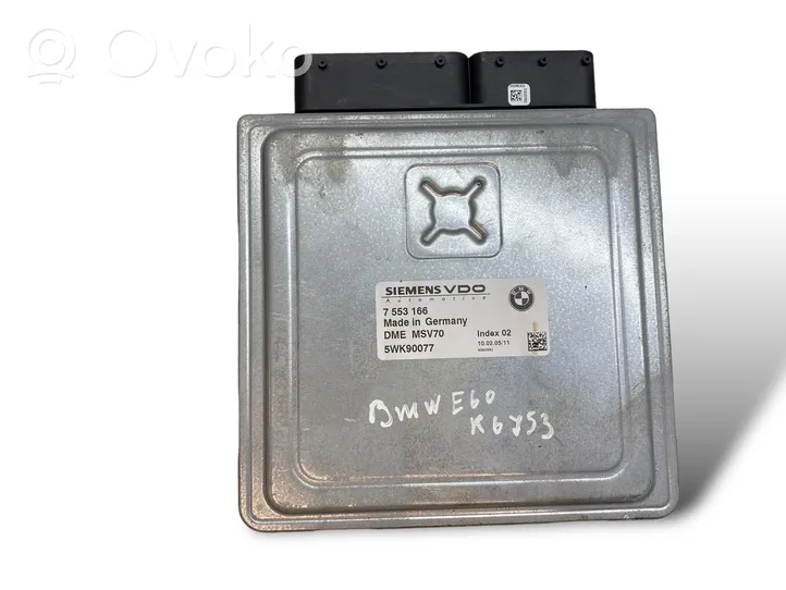 BMW 5 E60 E61 Komputer / Sterownik ECU i komplet kluczy 7553166