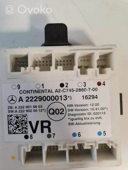 Mercedes-Benz C W205 Door control unit/module A2229000013