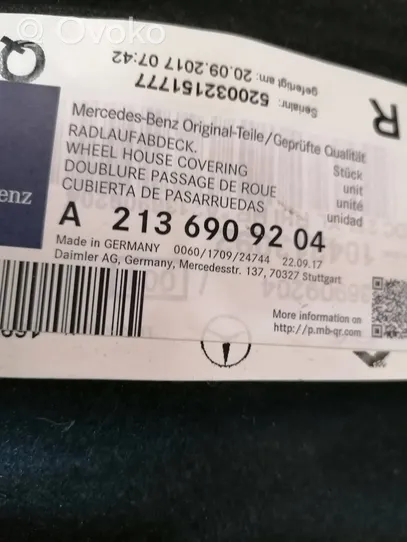 Mercedes-Benz E W213 Takapyörän sisälokasuojat A2136909204