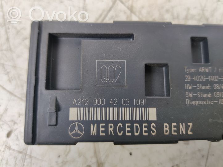 Mercedes-Benz E W212 Bagažinės dangčio valdymo blokas A2129004203