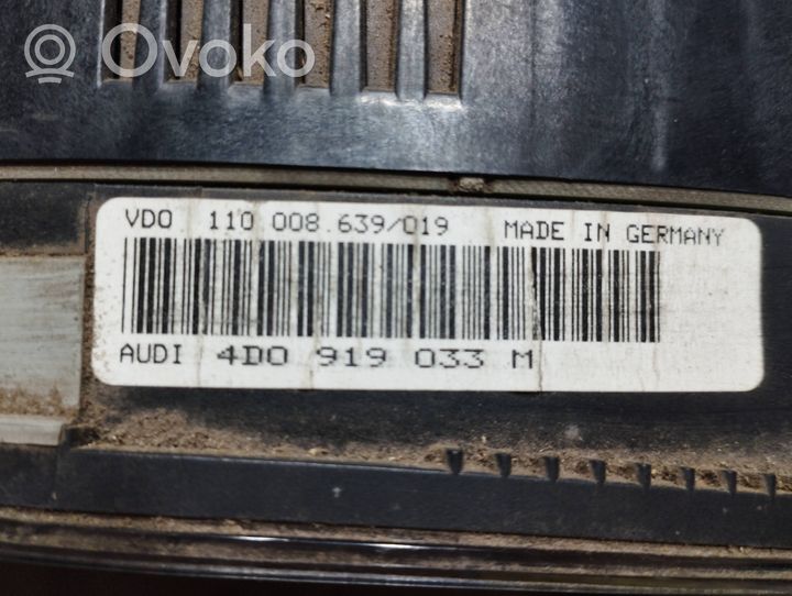 Audi A8 S8 D2 4D Tachimetro (quadro strumenti) 4D0919033M