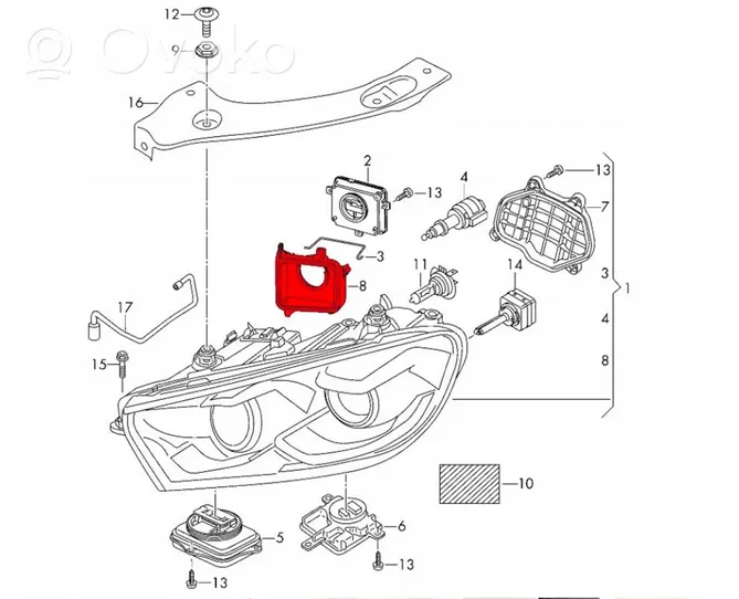 Volkswagen Scirocco Parapolvere per faro/fanale 1K8941607A